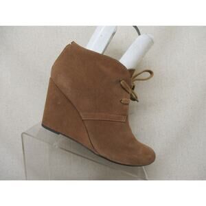 Dolce Vita Womens Brown Suede Fashion Wedge Ankle Boots Booties Size 10 M
